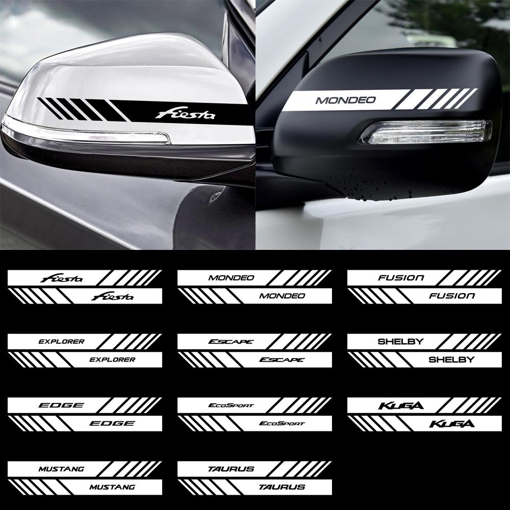 2PCS Vinyl Car Styling Rearview Mirror Sticker Decoration Accessories For Ford Focus Fiesta Shelby Mondeo Fusion Mustang Escape