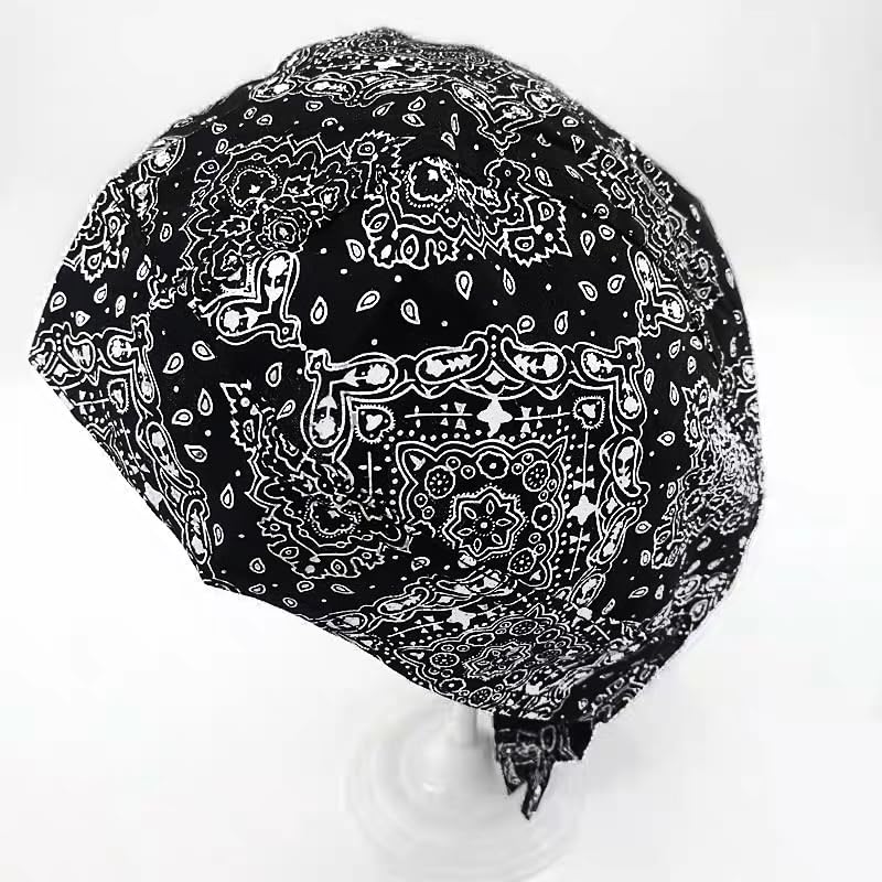 Trifong Bandana Cap, Cotton, Paisley Pattern, Pirate Hat, Quick-drying, Sweat-wicking, Breathable, Summer, UV Cut, Do-rag, Inner Cap, Bicycle Helmet,