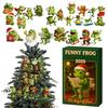 2025 Kids Christmas Frogs Advent Calendar 2D Acrylic Frogs Collectible Holiday Surprises 24 Pack Xmas Tree Ornaments Present