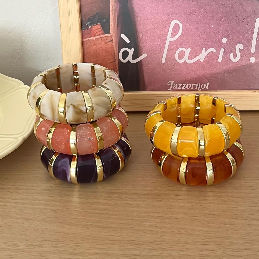 Retro, Bracelet Geometric Elasticity, Bracelet European and American Fashion Simple Niche Temperament High-end Jewelry Women