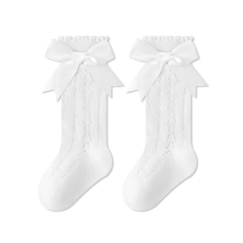 Children Girls Socks With Bows Cotton Baby Girls Socks Soft Toddlers Long Socks For Kids Princess Knee High Socks for Girls