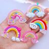 10 Stück Neue Niedliche Transparente Cartoon Regenbogen Serie PVC Flexibler Kleber Flache Rückseite DIY Scrapbook Verzierung Handy Basteldekoration