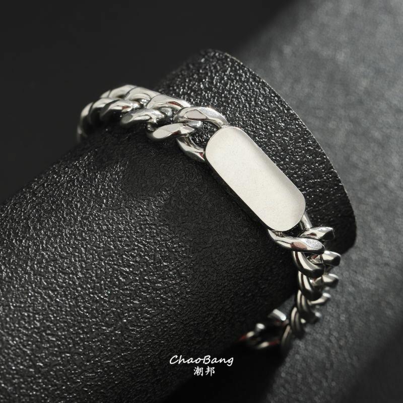 Meier Titanium steel cuban link bracelet - versatile minimalist jewelry for men & women, fade-resistant Regular style