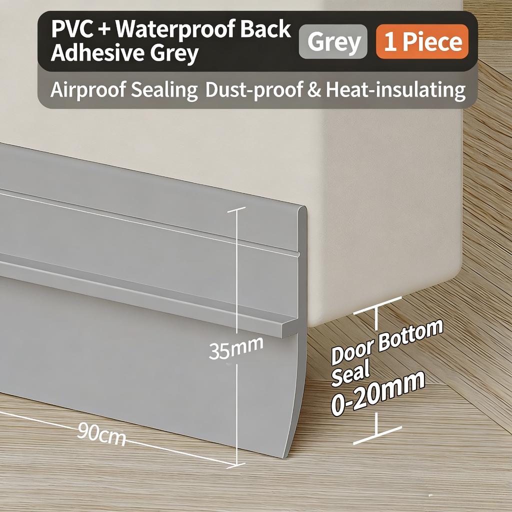 1pc Noise Reduction Door Draft Stopper Insect Prevention Self-adhesive Weather Stripping Home Door Bottom Sealing Strip