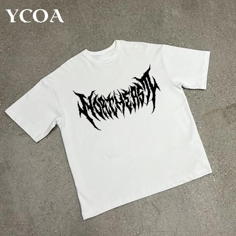 Herren Grafik T-Shirts Kurzarm T-Shirts Tops Oversized Vintage Streetwear Gothic Harajuku Koreanische Mode Sommer Y2k Kleidung