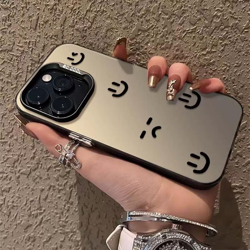 Moody Smiley Face Phone Case, Minimalist Emoji Pattern Shockproof Cover for iPhone