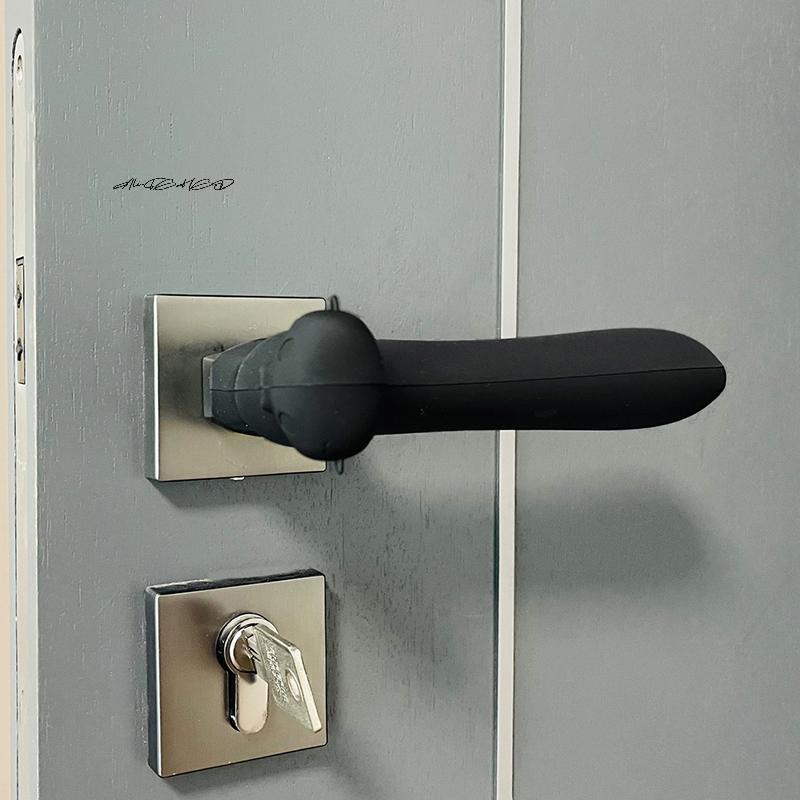 Silicone Door Knob Cover Anti-Collision Protective Glove Wall Protectors Home Accessory with Static Mat for Door Handles