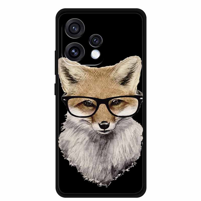 For Oppo Reno15 5G Case Flower Black Silicone Soft Protective Back Covers For Oppo Reno 15C 2025 Phone Case Coque Cartoon Shells