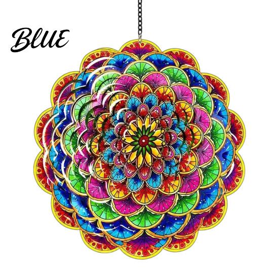 Nature Inspired Patio Accessory Outdoor Owl/Hummingbird/Flower/Tree of Life/Rooster Wind Spinners Reflective Spinners Garden Decor Bird Deterrents