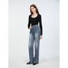 ELLE Women's High-Waist Retro Blue Jeans