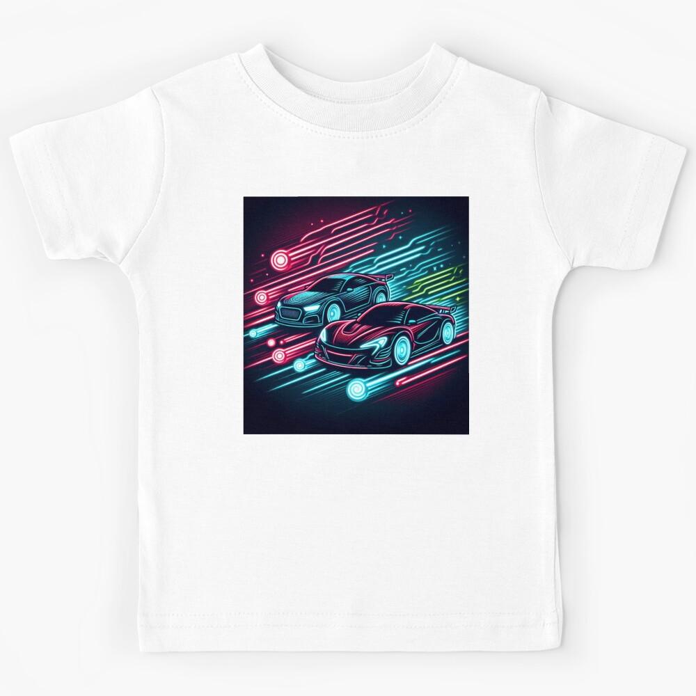 Neon Cars Racing Kids T-Shirt 110