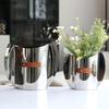 Silver Geometric Metal Vase Table Decoration Flowers Arrangement Artificial Flowers Decorative Vases Room Aesthetic Decor