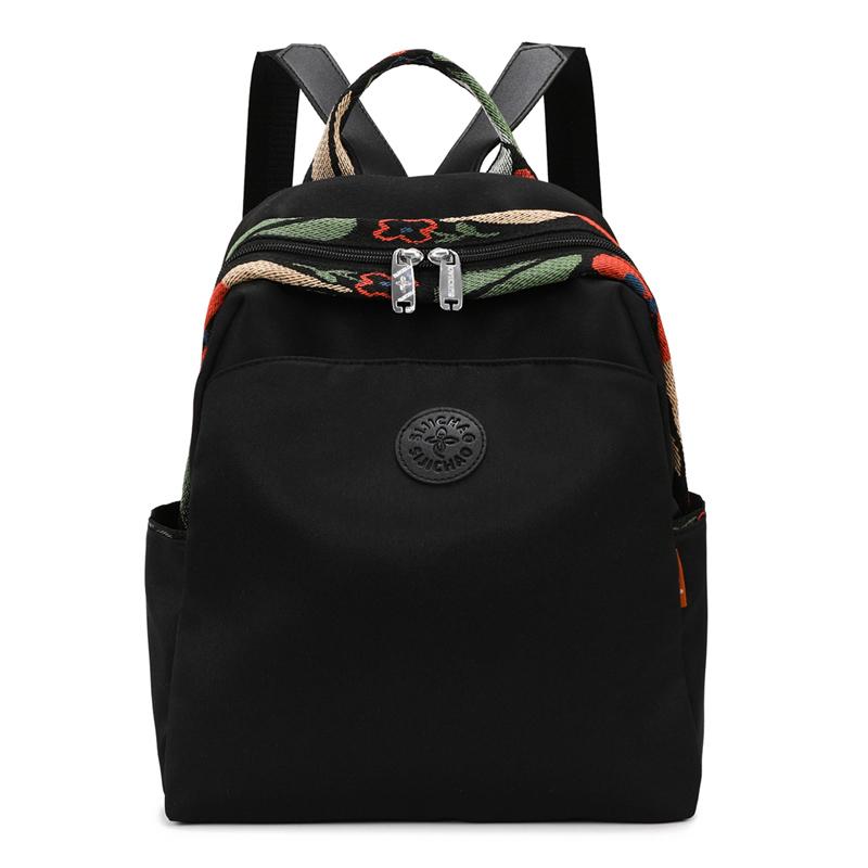 Casual Travel Backpack Lightweight Student Bookbag Urban Minimalist Canvas Bag with Zipper Waterproof Leisure Outdoor Bag чёрный