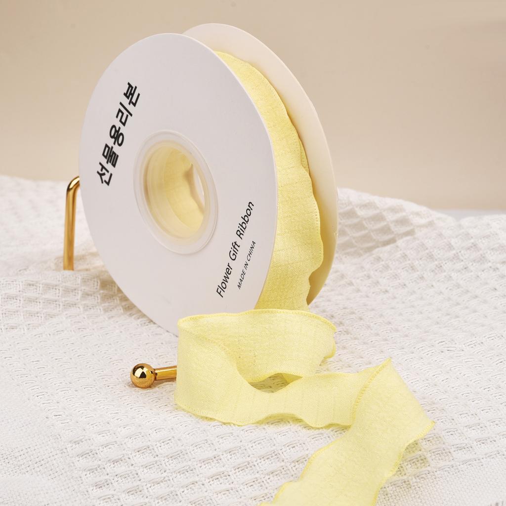 10 Jardów Wstążki z przędzy ogona rybiego Falowany brzeg Plisowana wstążka szyfonowa Materiał do pakowania prezentów Dekoracja DIY kwiatów na ślub, urodziny