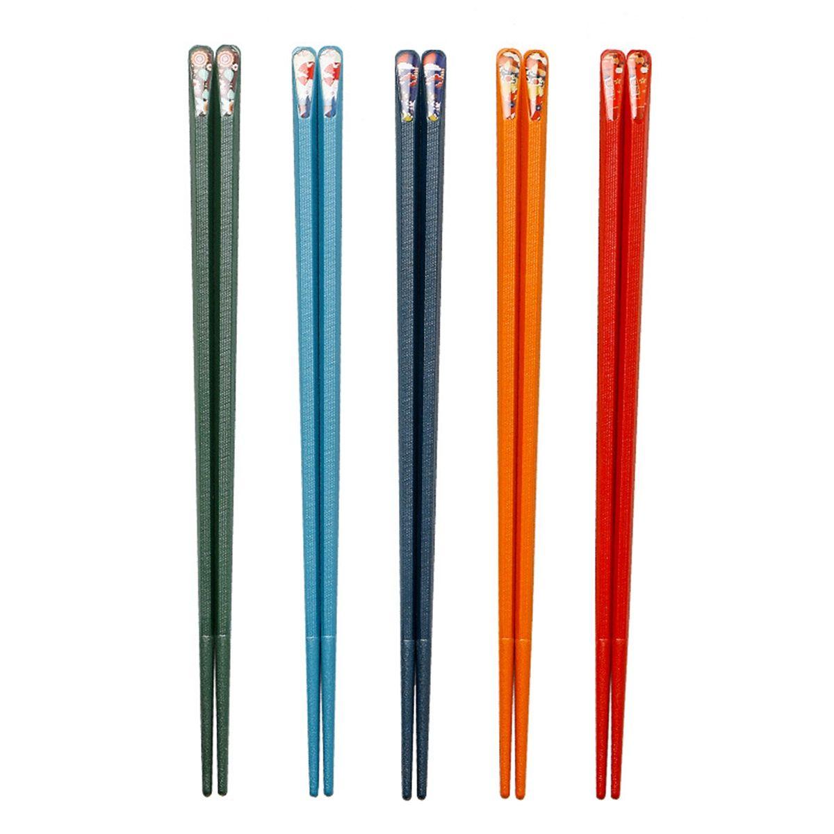 

Нескользящие Стекловолоконные Подходящие для начинающих Красочные Кухонные принадлежности Посуда Столовые приборы Палочки для еды 5 Pairs