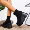 Autumn New Concise Fashion Designed Wedge Heel Short Boots for Women's Comfortable Versatile Suede Thick Soled Short Boots