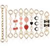 Hcewsbfd 10Pcs Purse Extender Chain Metal Bag Extension Strap Exquisite Purse Replacement Chain With Stylish Charms Lady Bag Mak