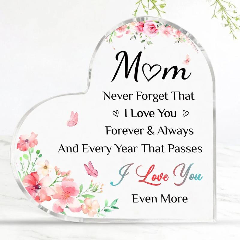 2D Flat Mothers Day Gifts Desktop Decoration Plaque, Flower Design, Home Decor Plaque Hanging Wall Art Decorative Garden Decoration for Room Door Sign