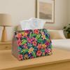 1pc Hawaiian Tropical Botanical Tissue Box | Multi-Functional Napkin Dispenser, Suitable for Home, Parties, Car Decoration Hibiscus Plumeria Frond- De