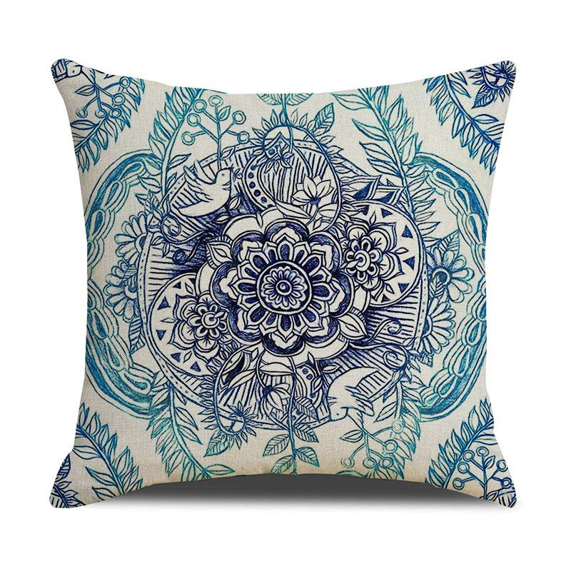 Retro Pattern Printed Cushion Pillow Cover Sofa Side Sleeping Household Products Linen Cushion Geometric Pattern
