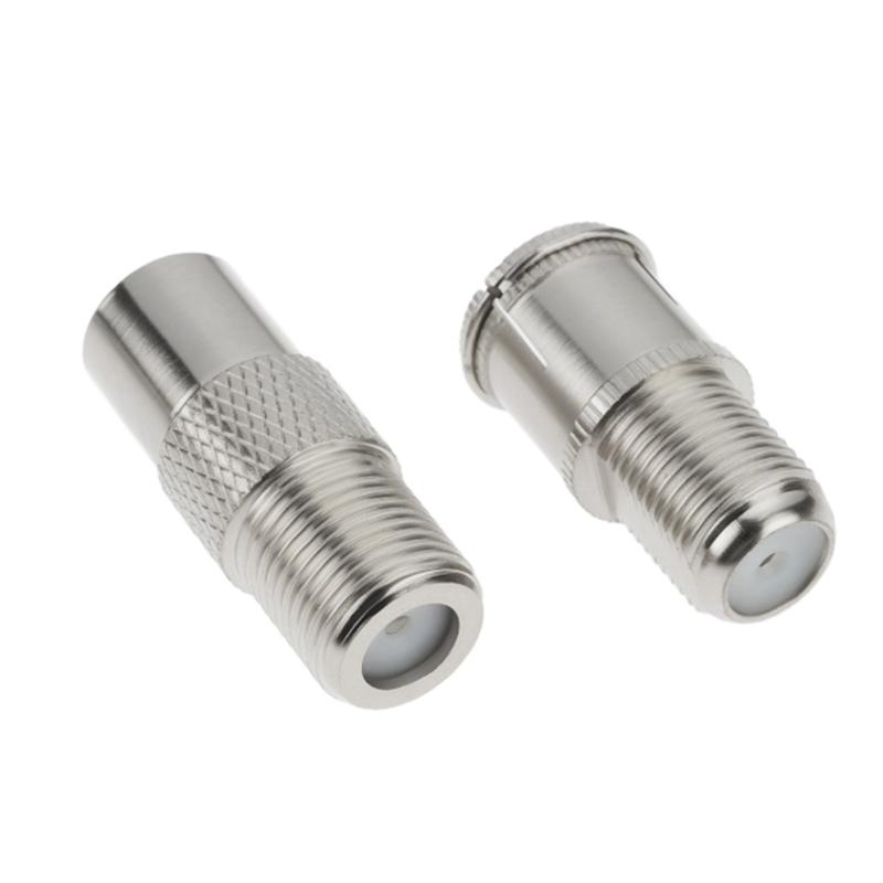 4Pcs TV Aerials Coax Adapters F Male To TV9.5 Female RF Connectors For Digital Cable Signal