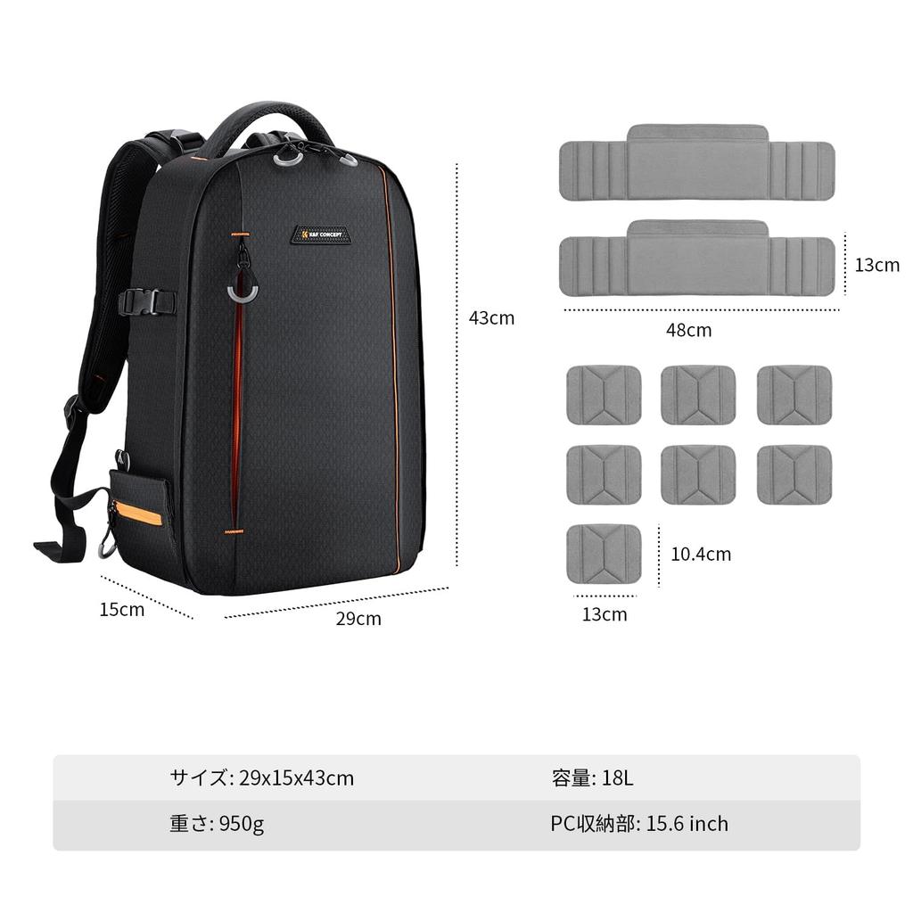 CONCEPT Camera Camera 18L Large Fits Suitable for and Outdoor K&F Bag, Backpack, Rucksack, Capacity, Stylish, Lightweight, DSLR/14-inch Laptop/Tripod,