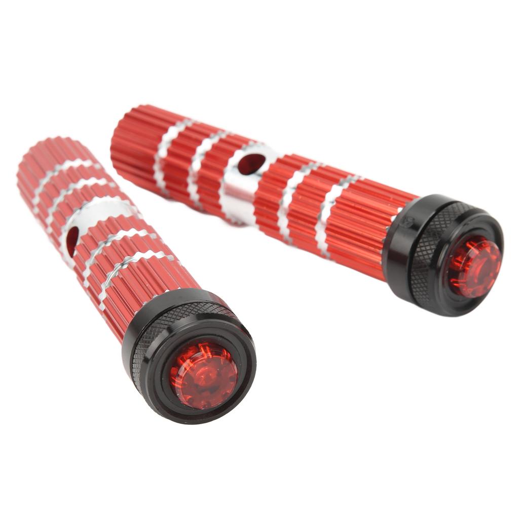 2 Pezzi Pedali Bici Axle Posteriore Picchetti Lega di Alluminio Resistenza allo Scivolamento Pedale Posteriore Bici Axle con Luce per Mountain Bike
