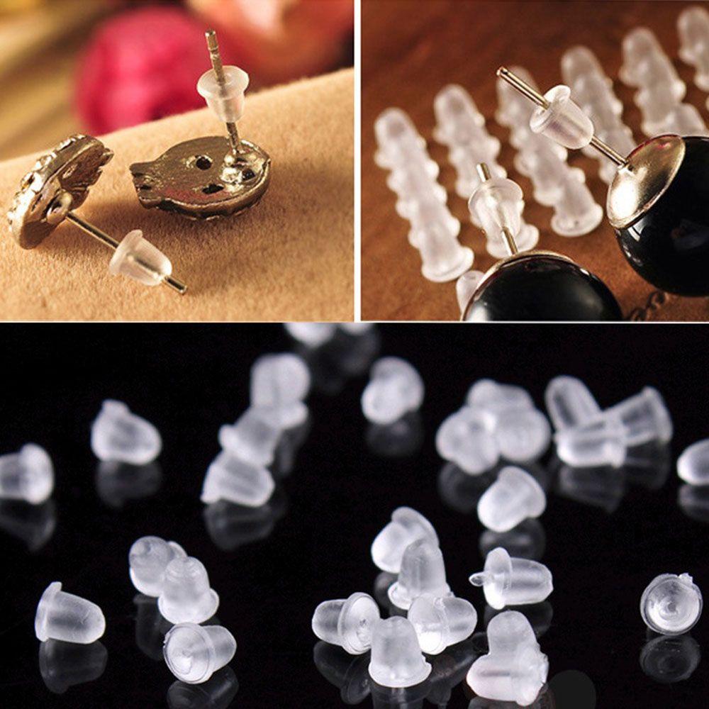 Post 600pcs Jewelry Making Clear Findings Earring Back Stoppers Accessories Ear Studs Plugs Rubber