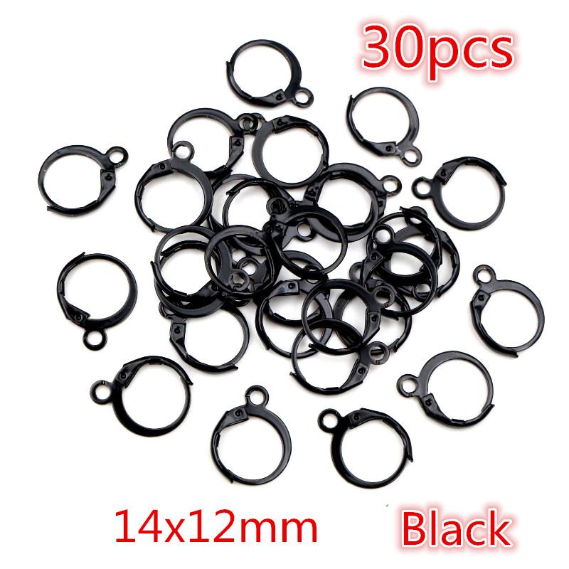 30-50pcs Fashion Bronze Rhodium Gold Silver Plated French Earring Hooks Wire Settings DIY Jewelry Making Findings Accessories