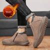 Winter Men's Shoes Plush Warm Cotton Shoes Fashion High-top Casual Shoes Suede Leather Loafers Men's Sneaker Non Slip Snow Boots