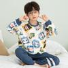 Boys Cotton Pajama Set Long Sleeve Cartoon Print Sleepwear Kids Teens Home Wear