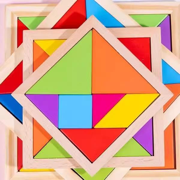 Wooden Tangram Puzzle Educational Toy for First Grade and Kindergarten