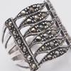 Used X941 Marcasite Marcasite 925 Engraved Ring Design Silver Ring Vintage No. 14