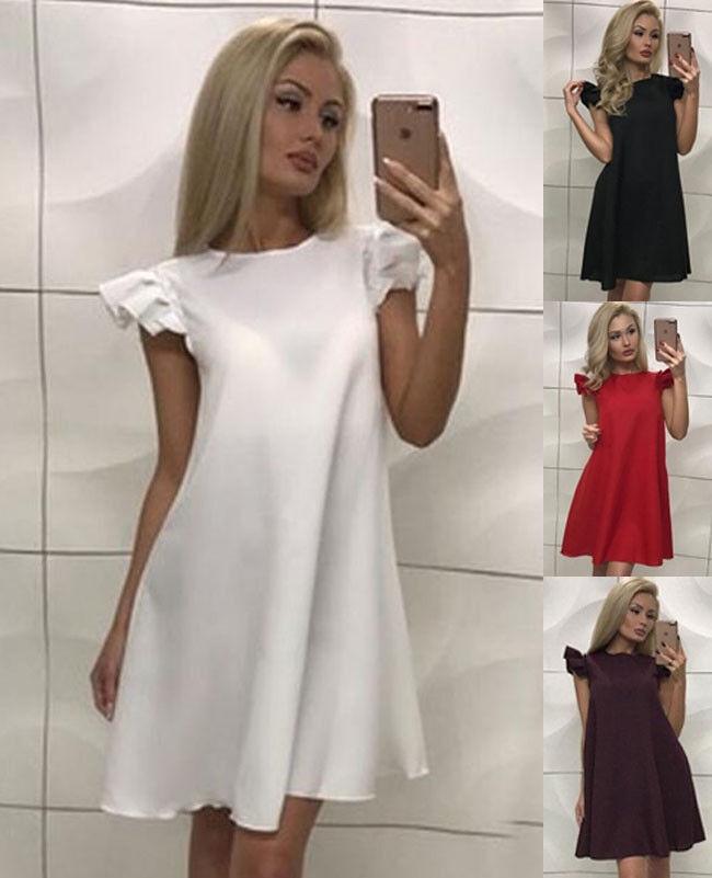Elegant New Women's Boho Evening Cocktail Party Dress With Exquisite Lotus Leaf Sleeves