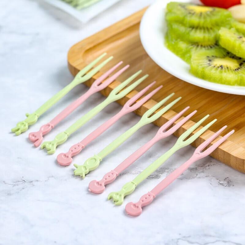 Plastic Cartoon Fruit Forks Set