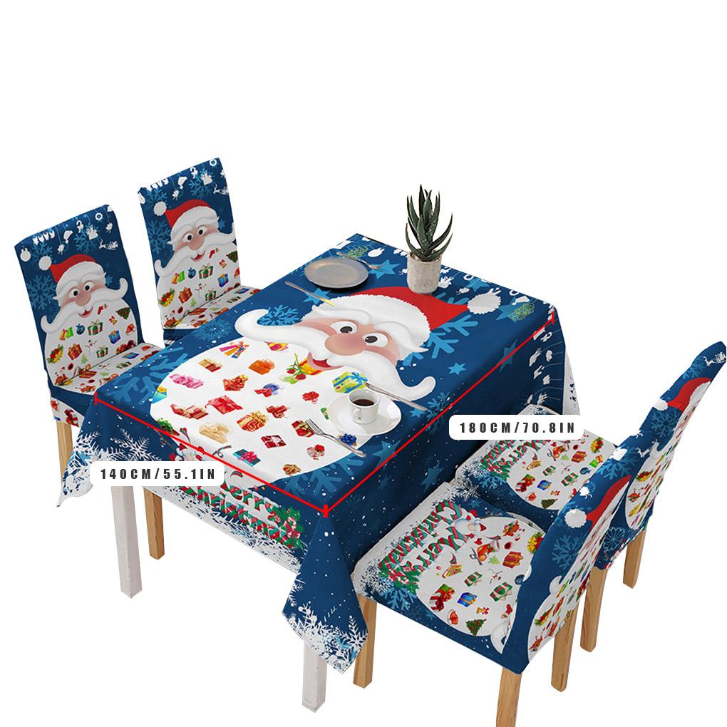 Christmas Themed Table Cloth Home Party Dining Table Cover Printed Tablecloth Holiday Ornament