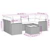 7-teiliges Gartensofa-Set mit Kissen Hellgrau Poly-Rattan