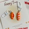 Keychain Pendant 1:1 Realistic Breakfast Food Shape Bag Charm Portable Resin Keyring with Metal Buckle
