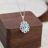 Natural colored treasure spar pendant s925 sterling silver non-fading necklace women's high-end design clavicle chain daily women's jewelry gifts
