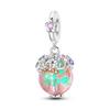 Copper Cute Pink Flowers Heart Pendant Beads Fit 4Mm Hole Diamete Charm Bracelet For Women Diy Jewelry Making Gift