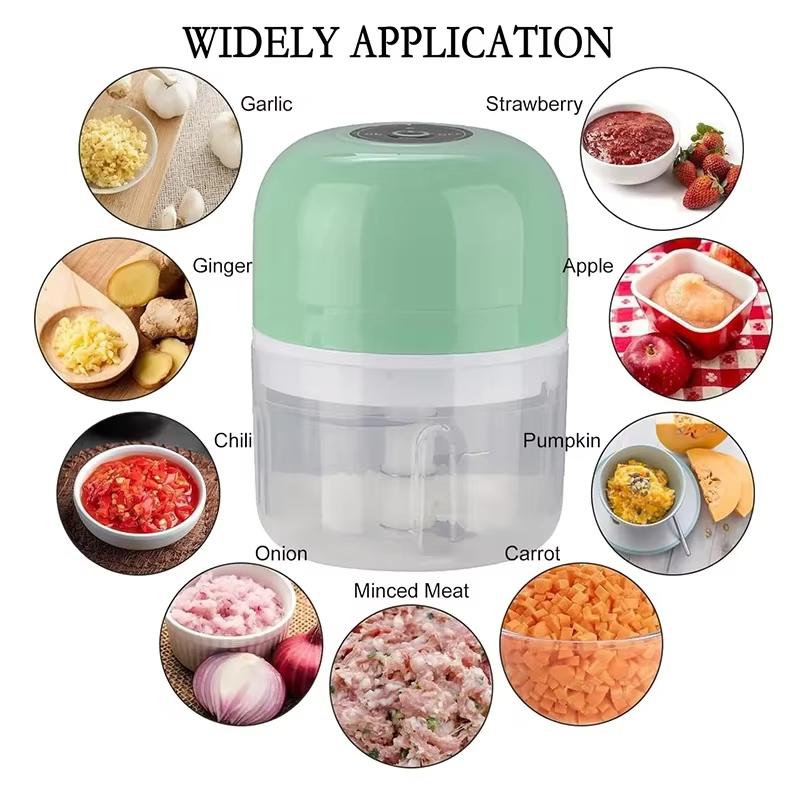 260ML Electric Garlic Mincer, USB Rechargeable Mini Food Chopper, Portable Vegetable Grinder for Garlic, Chili, Meat & Baby Food, Kitchen Gadget