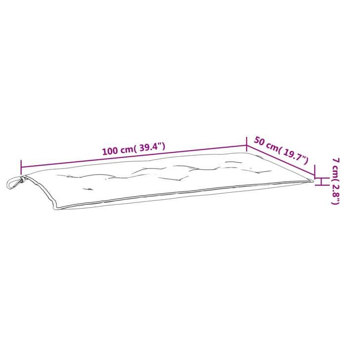 VidaXL Garden Bench Cushion, Bench Cover with String Ties, Waterproof Outdoor Cushion, Cream 100x50x7 Cm 361566