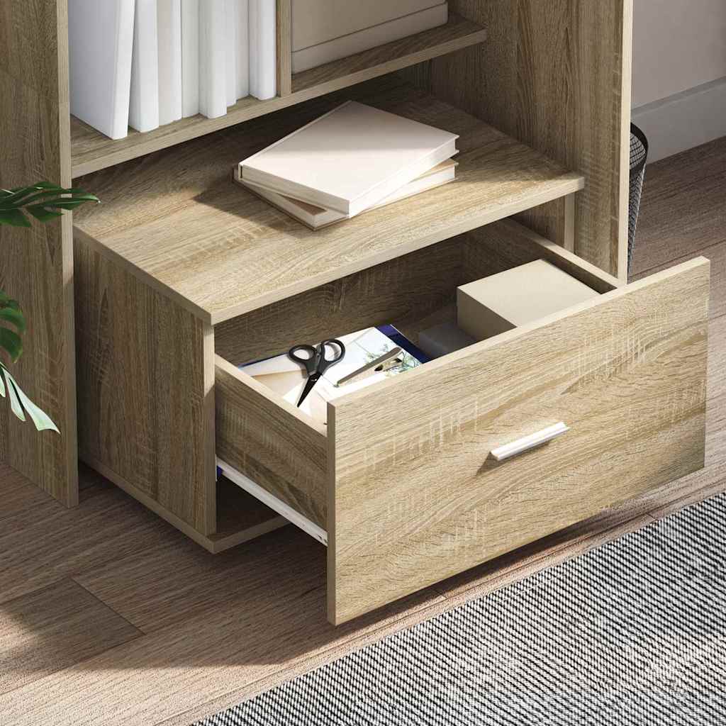 Drawer Cabinet with Wheels Sonoma Oak Finish 55 x 45 x 31 cm