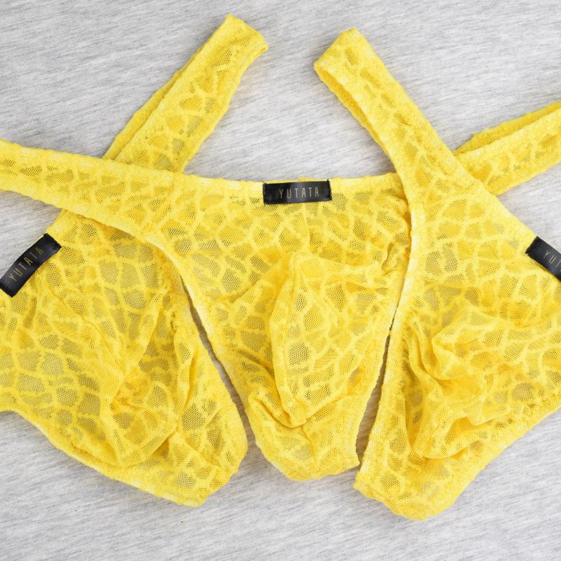 Men's Sexy Lace Thong T-Back Men's Triangle Shorts Sexy Underwear Men's Breathable Underwear