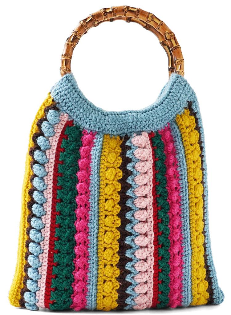 Raw Wool Knitworm Knitting Kit Colorful Knitted Fabric Bag Kit #3-9