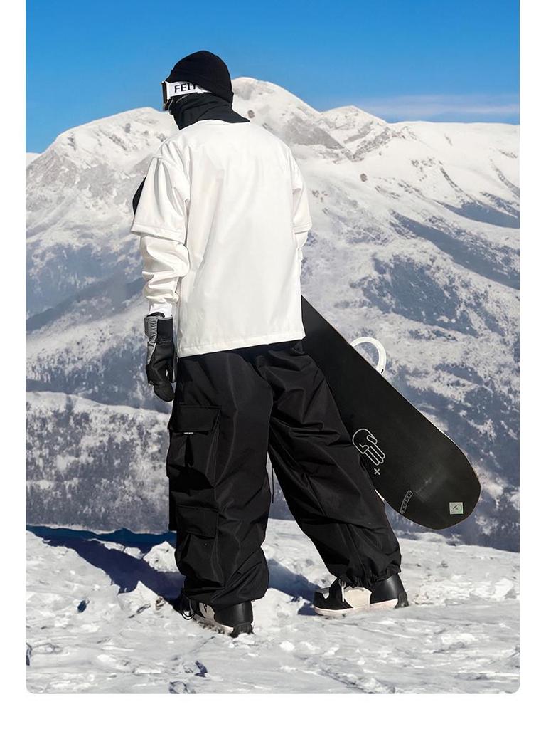 Xuexiang Violet 2026 Ski Pants: Men's Waterproof, Insulated, Heavy-Duty Snow Pants for Skiing and Snowboarding.