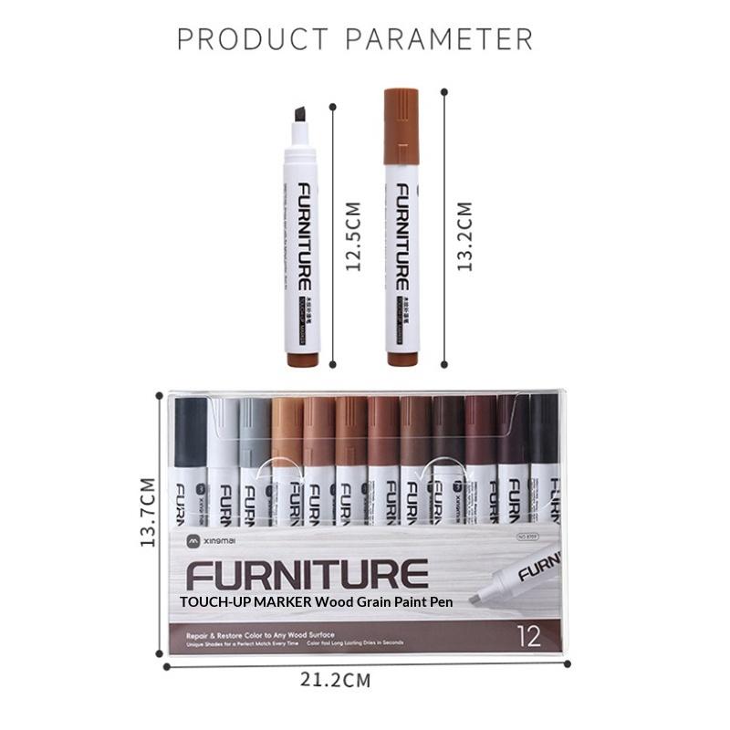 Wood Composite Grain Paint Furniture Touch-Up Markers Pens Wood Floor,Furniture,Scratch Coloring Repair Paint Pens