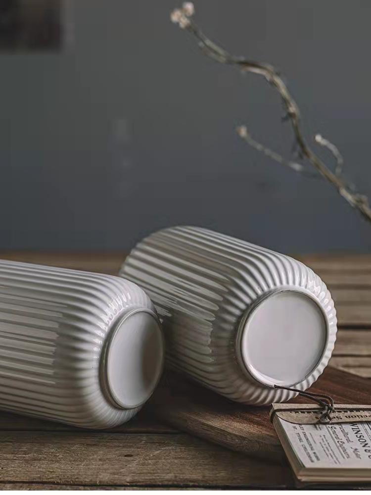 White Vase Ceramics Vases Minimalist Modern Terrarium Nordic Simple Living Room Flower Pot Decoration Home Decor Decoracion