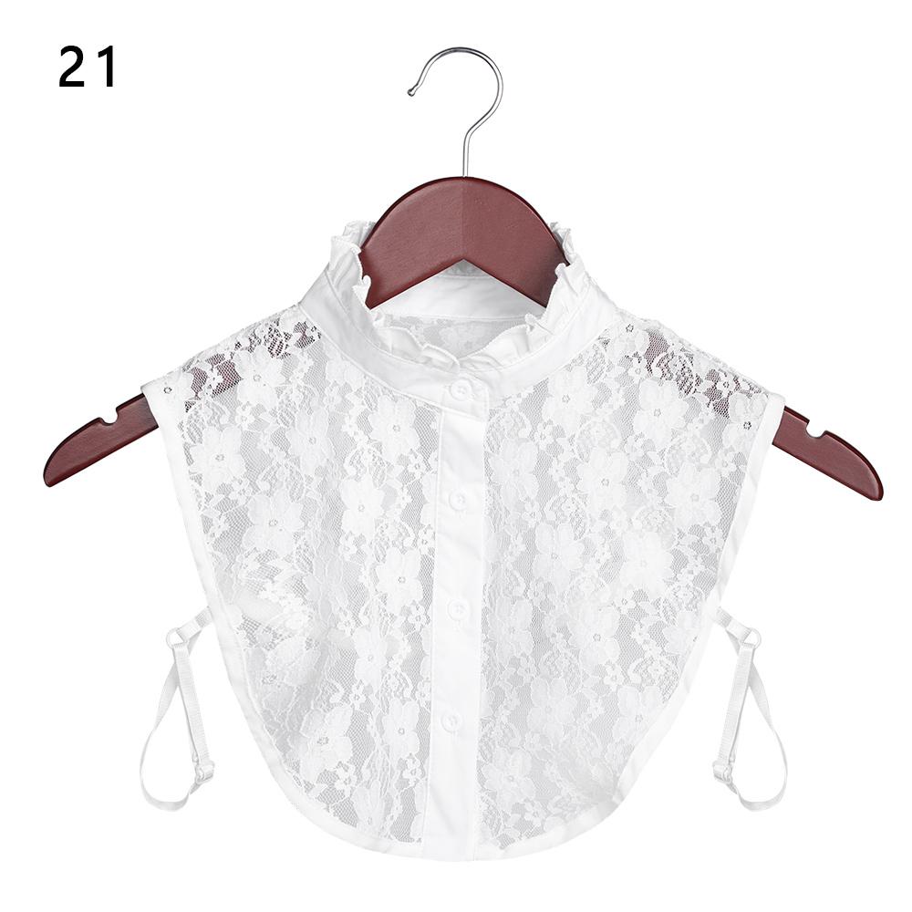 Classic Women Cotton Lace Fake Collar Vintage Detachable Clothes Accessories Lapel Blouse Top Shirt Collar False Collar DropShip