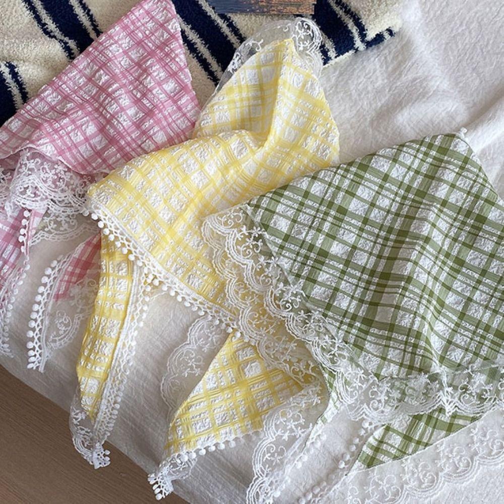 Lattice Triangle Bandana Turban Triangle Scarf Vintage Lace Hair Scarf  Ladies